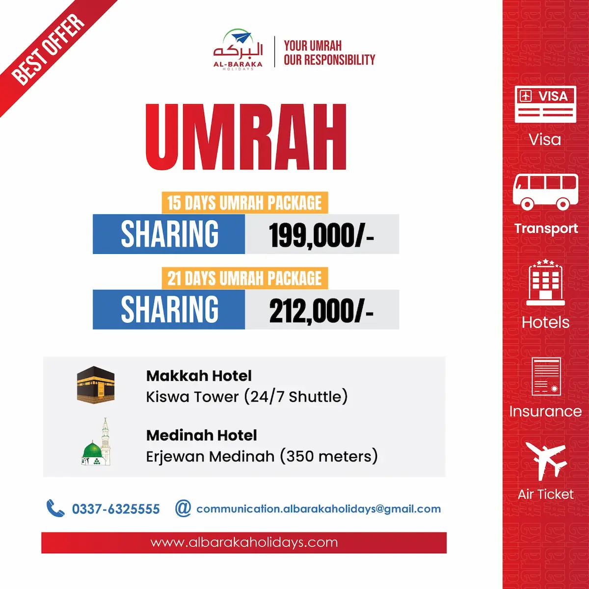 15 days Umrah package from Pakistan